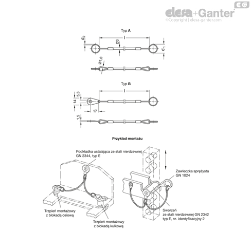 エイヤ GN 111.8-B Linki zabezpieczające ze stali nierdzewnej Z